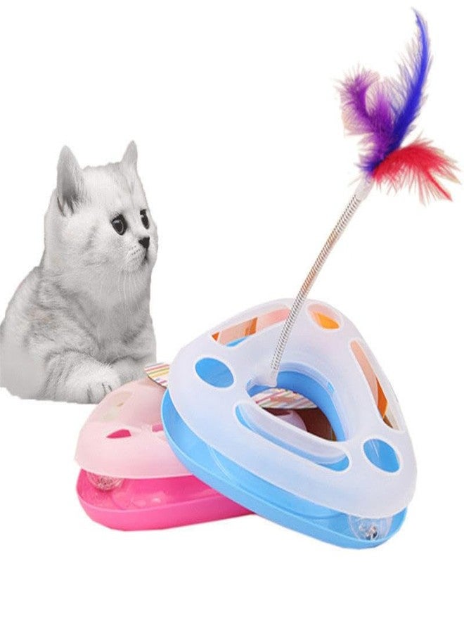 KittuPet KittPet Cat Happy Circle with Ball Bell and Feather Mouse Attached for Cats and Kittens (Color May Vary) | - Image 1